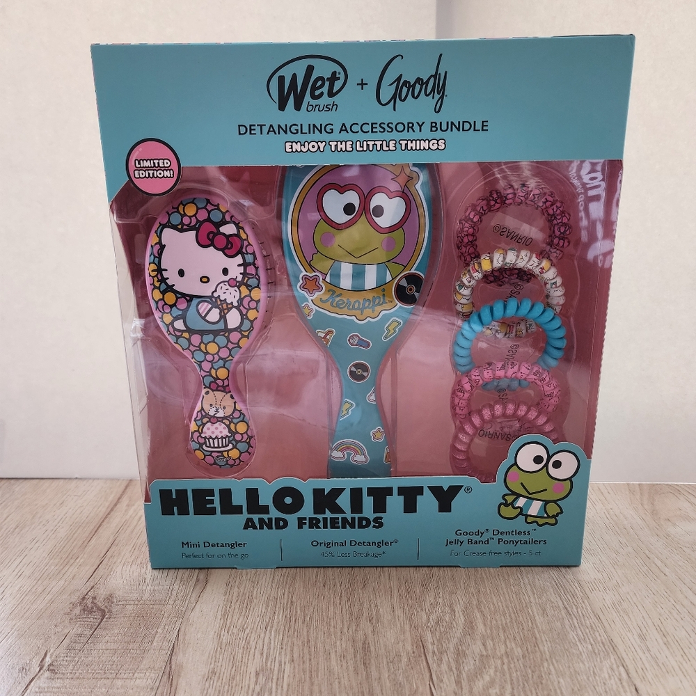 Hello Kitty Wet Brush + Goody Detangling Accessory Bundle